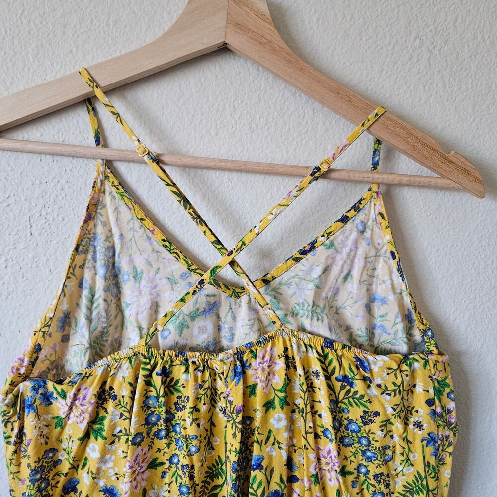 Old Navy V-Neck Maxi Shift Dress for Women Small Yellow Floral - Picture 5 of 9